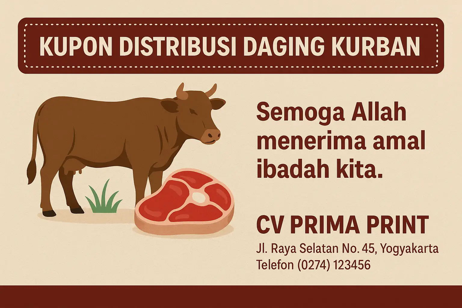 Contoh Kupon Daging Kurban