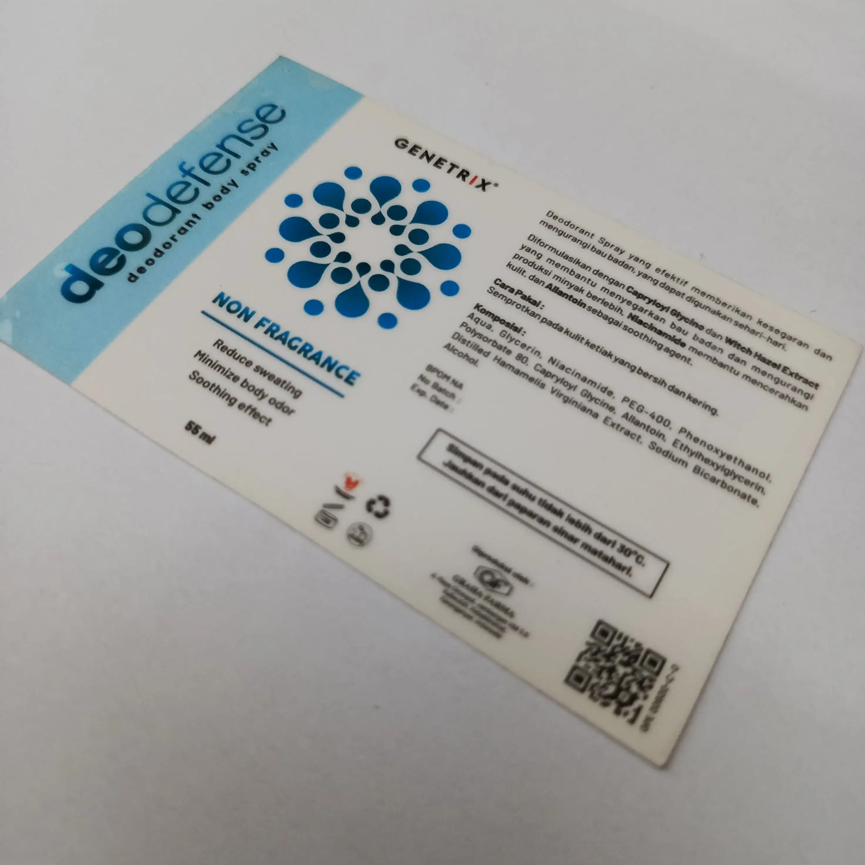 Contoh Desain Stiker Label Deo Defense