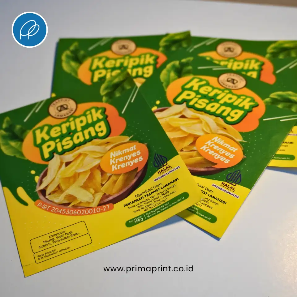 Stiker Label Keripik Pisang