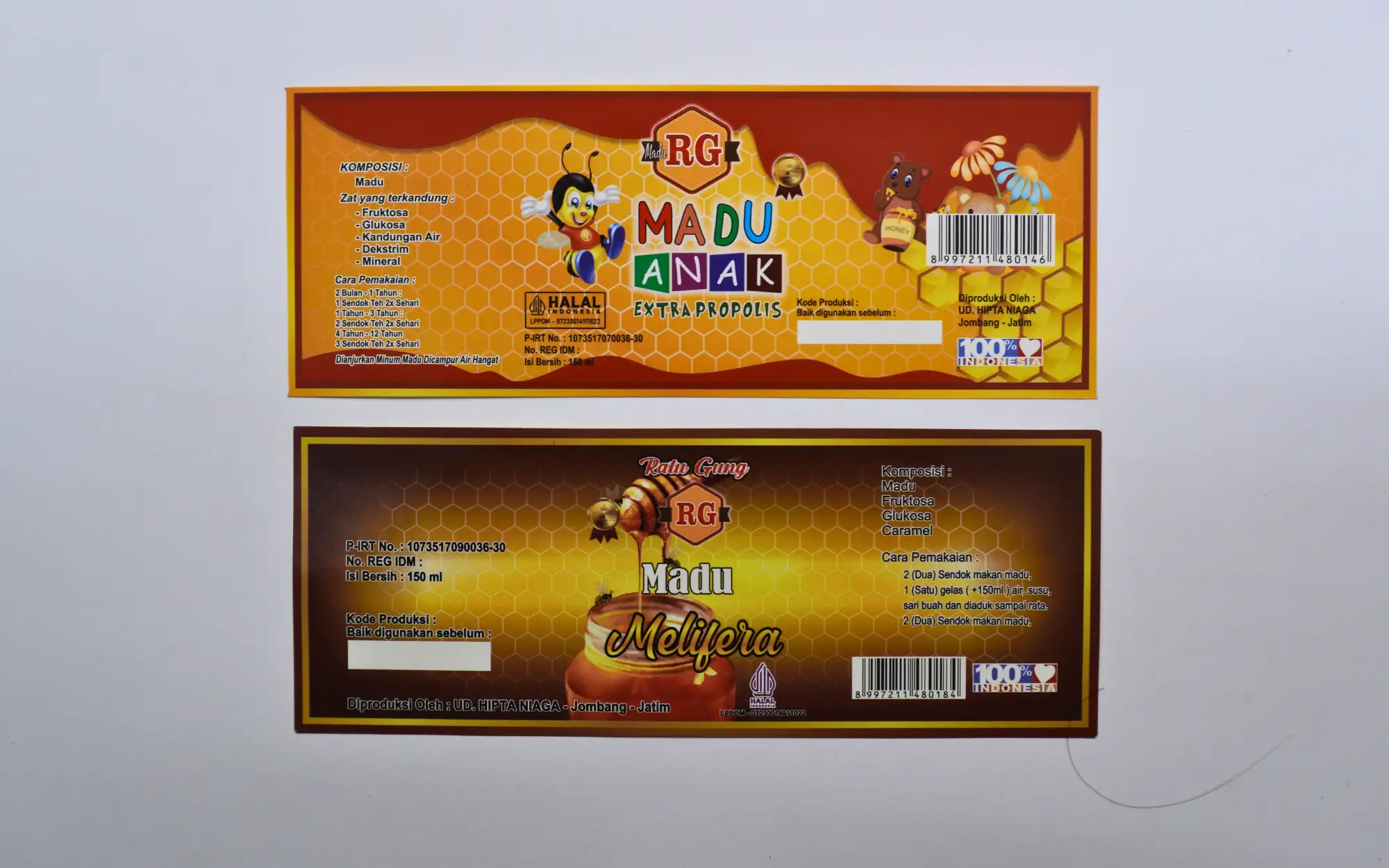 Contoh Design Stiker Madu Anak