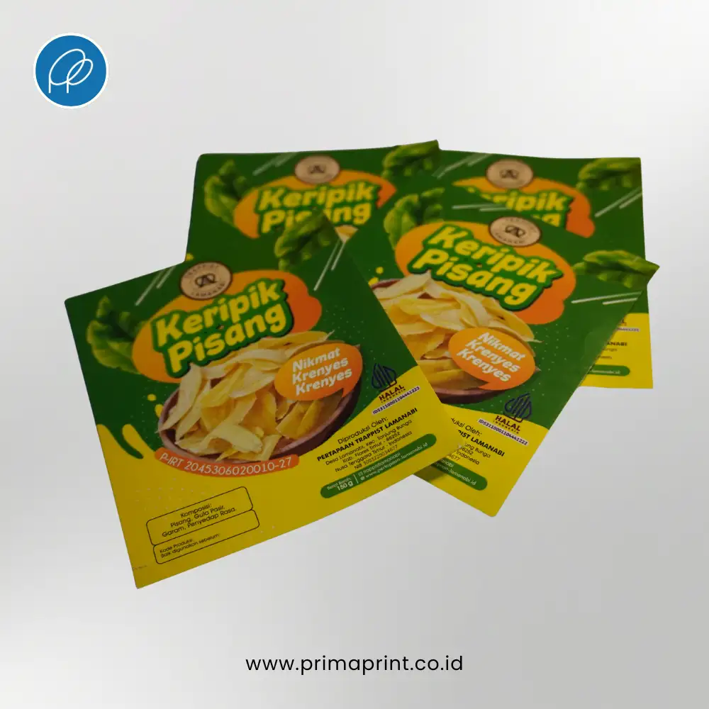 Contoh Stiker Kripik Pisang