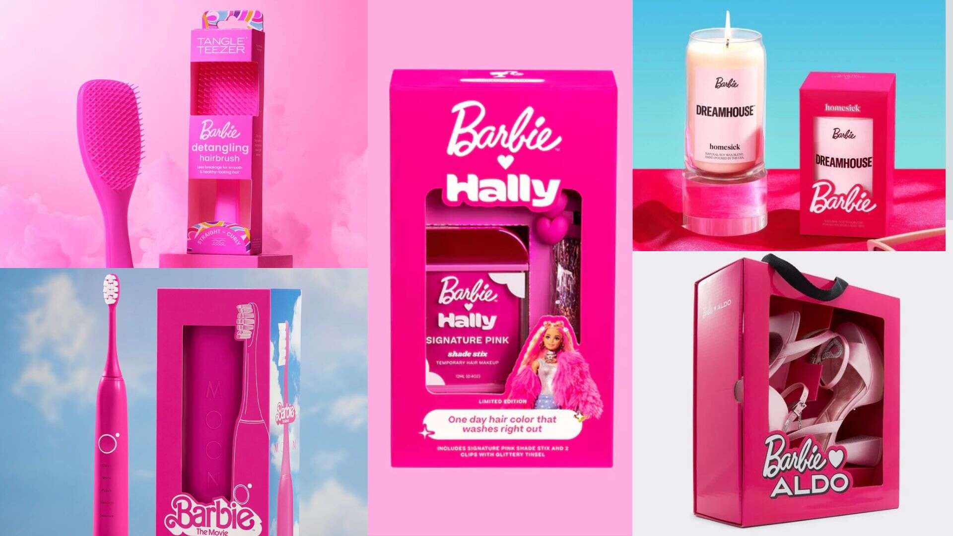 packaging bewarna pink bertemakan barbie