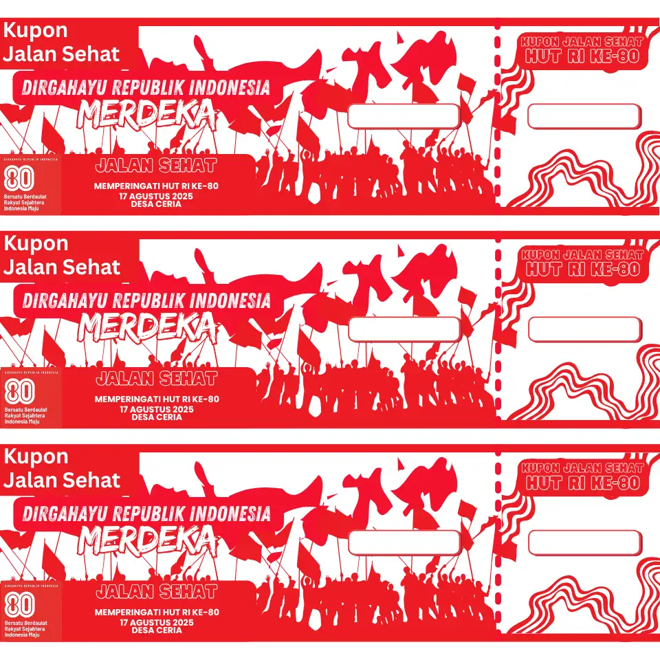 Desain Kupon Jalan Sehat Peringatan Kemerdekaan Indonesia