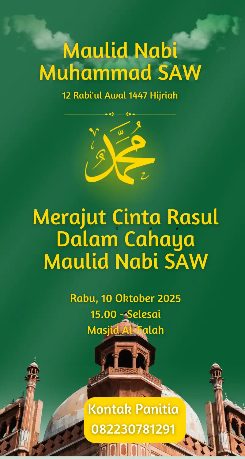 Contoh Pamflet Maulid Nabi