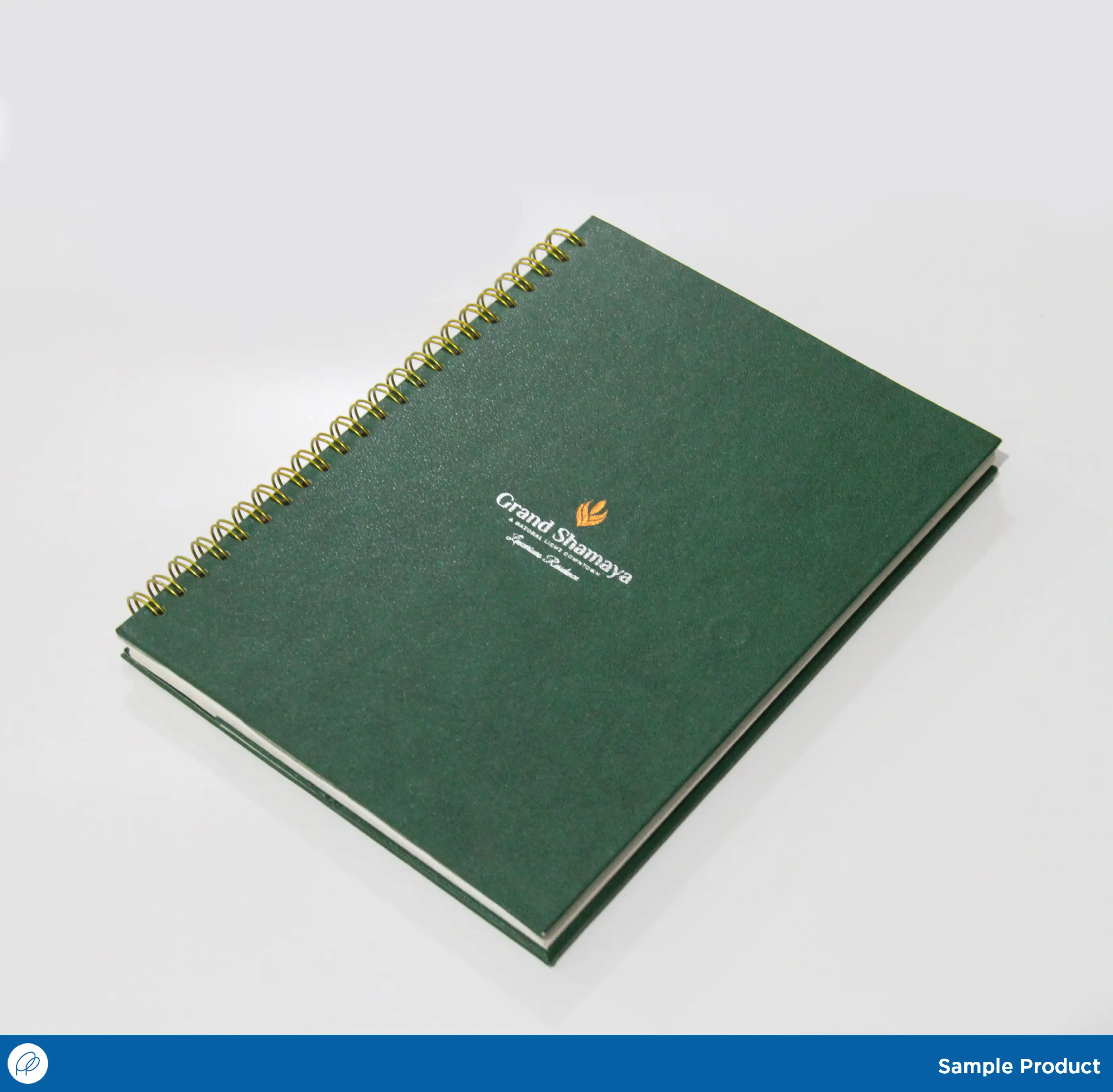 Custom hard cover notebook with brand identity